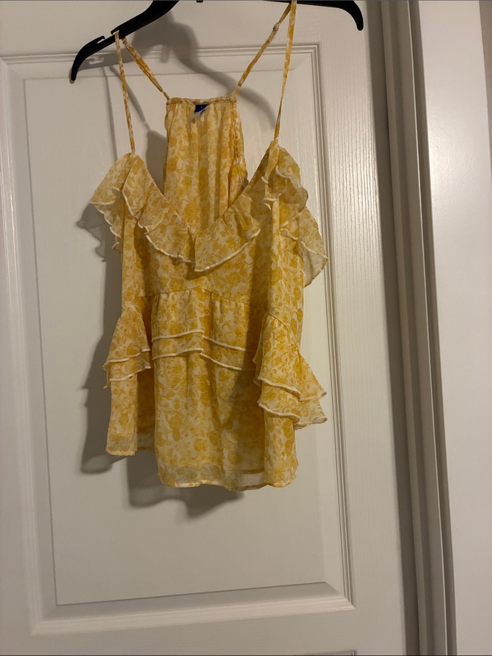 Old Navy Yellow Floral Ruffle Camisole